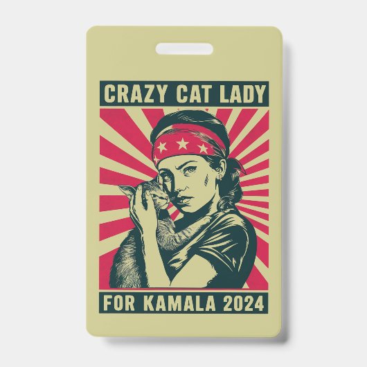 カマラのための猫好き女性 2024 バッジ (正面)