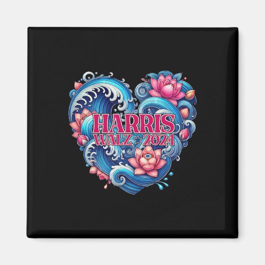 カマラのための青い蓮の波おもしろい マグネット (正面)