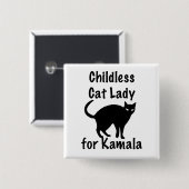 カマラの子どものいないキャットレディ 缶バッジ (正面&裏面)