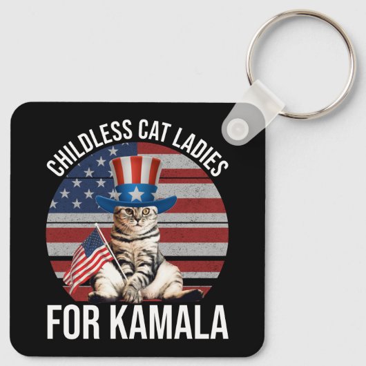 カマラの子どものいない猫レディース キーホルダー (裏面)