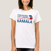 カマラの子どものいない猫レディース Tシャツ (正面)