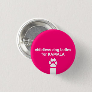 カマラの子供のない犬の女性おもしろい犬のポーピンク 缶バッジ