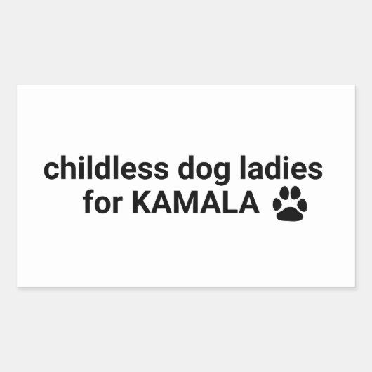 カマラの子供のない犬の女性おもしろい犬の白い足 長方形シール (正面)