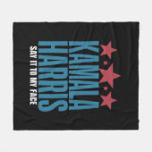 カマラもしハリス得君は言いたいことがある フリースブランケット (正面(横))