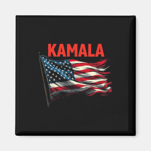 カマラアメリカ国旗 マグネット (正面)