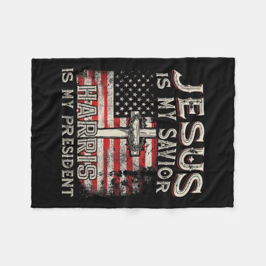 カマライエスは私の救い主ハリスは私の大統領である フリースブランケット (正面(横))