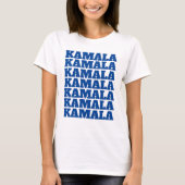 カマラカマラカマラブルー民主党員文字 Tシャツ (正面)