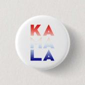 カマラカマラ3音節レッド白とブルー 缶バッジ (正面)