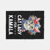 カマラキャットおもしろい2024社長カマラキャットのための女性 – フリースブランケット (正面(横))