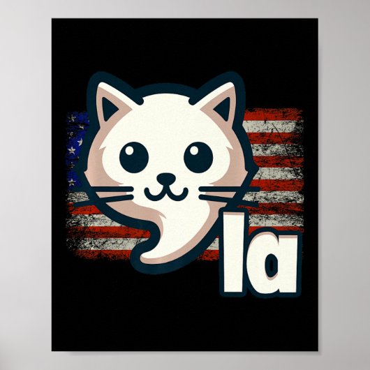 カマラキャットアメリカ国旗Political Cat Premium ポスター (正面)