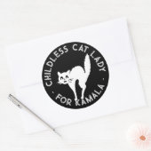 カマラキャットブラックの子おもしろいどもないキャットレディ ラウンドシール (封筒)