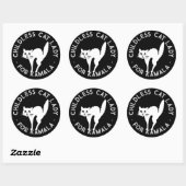 カマラキャットブラックの子おもしろいどもないキャットレディ ラウンドシール (シート)