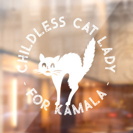 カマラキャットホワイトの子おもしろいどもないキャットレディ ウィンドウサイン