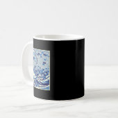 カマラキャットレディおもしろいにネコの波 コーヒーマグカップ (正面左)