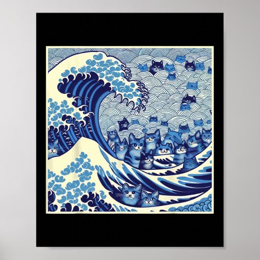 カマラキャットレディおもしろいにネコの波 ポスター (正面)