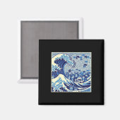 カマラキャットレディおもしろいにネコの波 マグネット (正面/裏面)