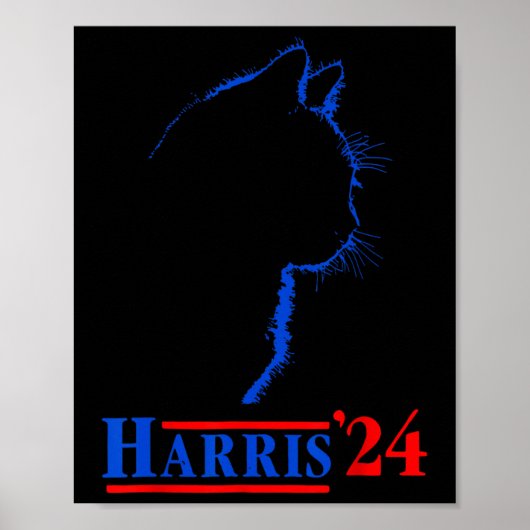 カマラキャット2024おもしろい社長カマラキャットのためのレディース ポスター (正面)