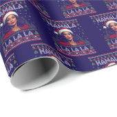 カマラサンタクロースおもしろいクリスマス醜いギフトブルー ラッピングペーパー (ロールコーナー)