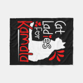 カマラシルエットグラフィック用キャットレディース フリースブランケット (正面(横))