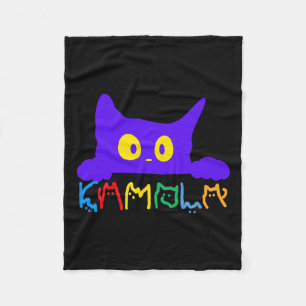 カマラハリスおもしろいキャットレタリングタイポグラフィアルファ フリースブランケット