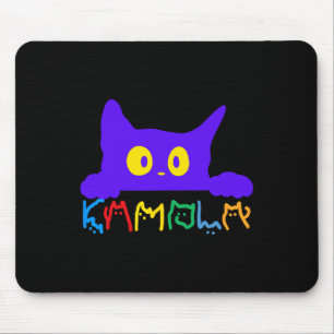 カマラハリスおもしろいキャットレタリングタイポグラフィアルファ マウスパッド