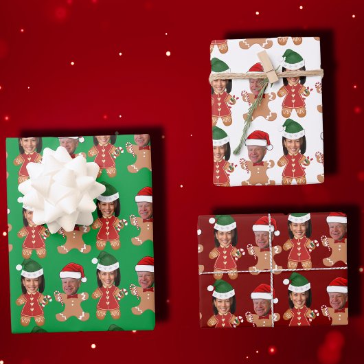 カマラハリスおもしろいワルツ顔ジンジャーパン ラッピングペーパーシート