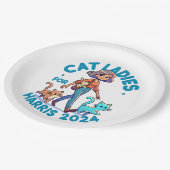 カマラハリスかわいいキャットレディースウォーク ペーパープレート (アングル)