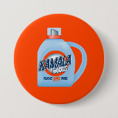 カマラハリスがオレンジの汚れを取り除く 缶バッジ (正面)