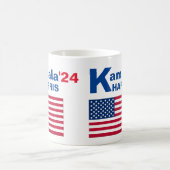 カマラハリスとアメリカ国旗 コーヒーマグカップ (中央)