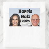 カマラハリスとティム・ウォルズ2024 長方形シール (バッグ)