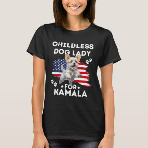 カマラハリスの子供のない犬のレディヴィンテージデシグ Tシャツ