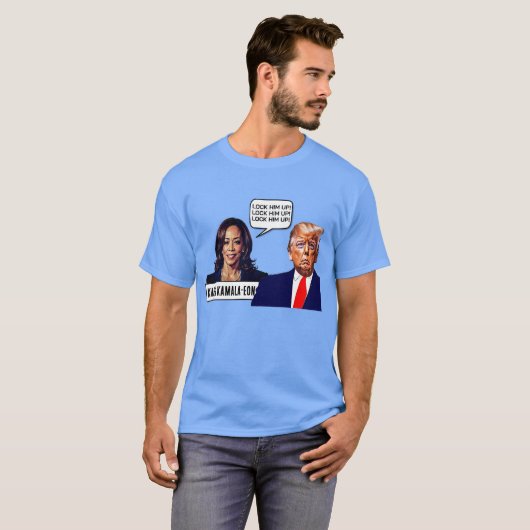 カマラハリスはトランプをロックアップと言う Tシャツ (正面フル)