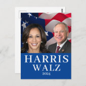 カマラハリスアンドティムウォルズ2024 ポストカード (正面/裏面)