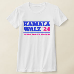 カマラハリスウォルズ2024ピンクとブルー Tシャツ