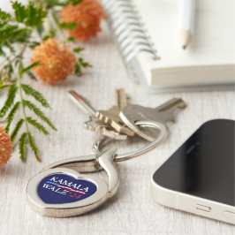 カマラハリスウォルズ2024明らかに青 キーホルダー