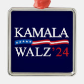 カマラハリスウォルズ2024明らかに青 メタルオーナメント (正面)