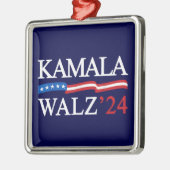 カマラハリスウォルズ2024明らかに青 メタルオーナメント (左)