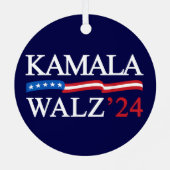 カマラハリスウォルズ2024明らかに青 メタルオーナメント (裏面)