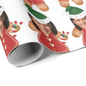 カマラハリスカスタム顔フォトジンジャーブレッドウーマン ラッピングペーパー (ロールコーナー)