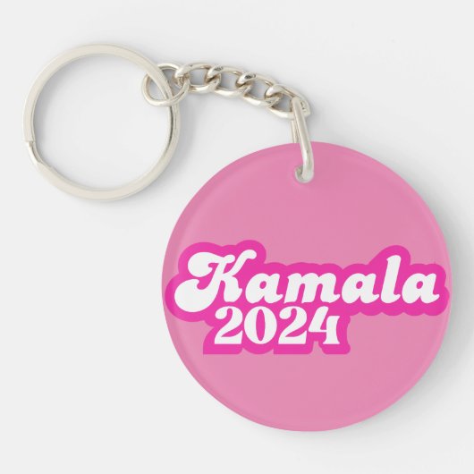 カマラハリスガーリーピンクロゴ2024 キーホルダー (正面)