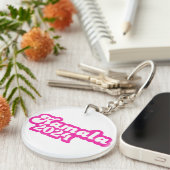 カマラハリスガーリーピンクロゴ2024 キーホルダー (正面右)