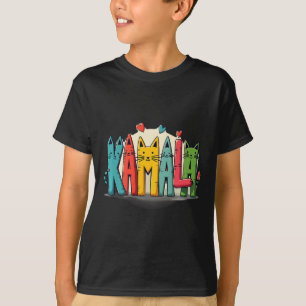 カマラハリスキャッカラフルトレタリングプリテおもしろいィー Tシャツ