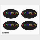 カマラハリスキャットレタリング 楕円形シール (シート)