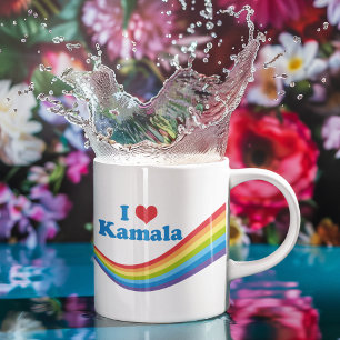 カマラハリスキュートレインボー大好き コーヒーマグカップ