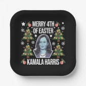 カマラハリスクリスマスサンメリータ4thのイースター ペーパープレート (正面)
