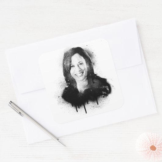 カマラハリスグラフィティ副社長ポートレート スクエアシール (封筒)