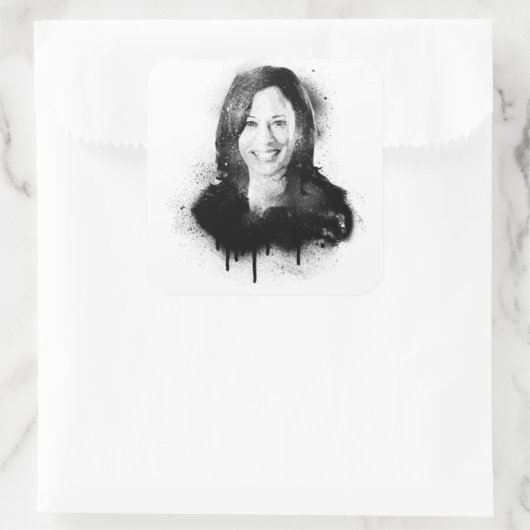 カマラハリスグラフィティ副社長ポートレート スクエアシール (バッグ)