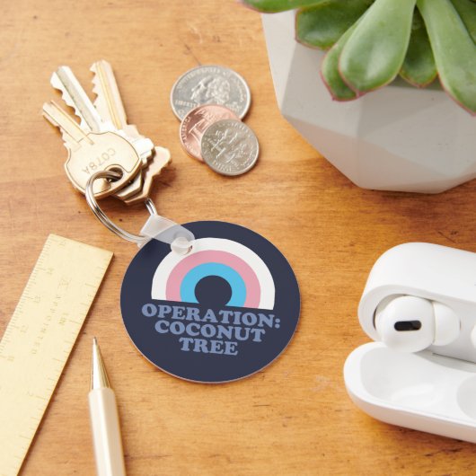 カマラハリスココナッツツリートランスプライド国旗 キーホルダー (デスク)