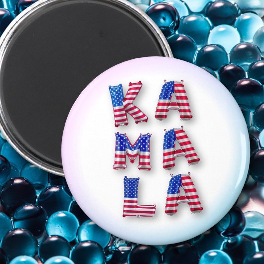 カマラハリスサポーターUSA国旗のバルーンアルファベット マグネット