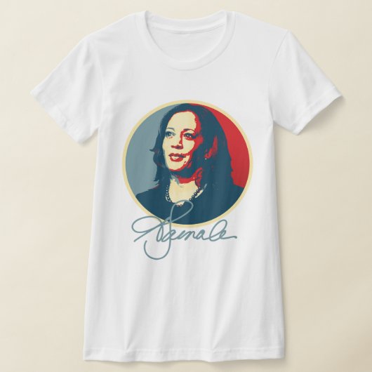 カマラハリスシグネチャーポートレート Tシャツ (レイダウン)